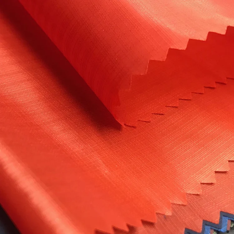 15D*15D 100% nylon 2/2 plaid back coated breathable waterproof fabric roll 253*205 100% nylon fabric