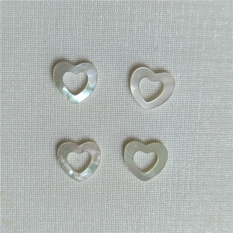 Natural Sea shell carved hollow heart shape MOP diy jewelry accessories