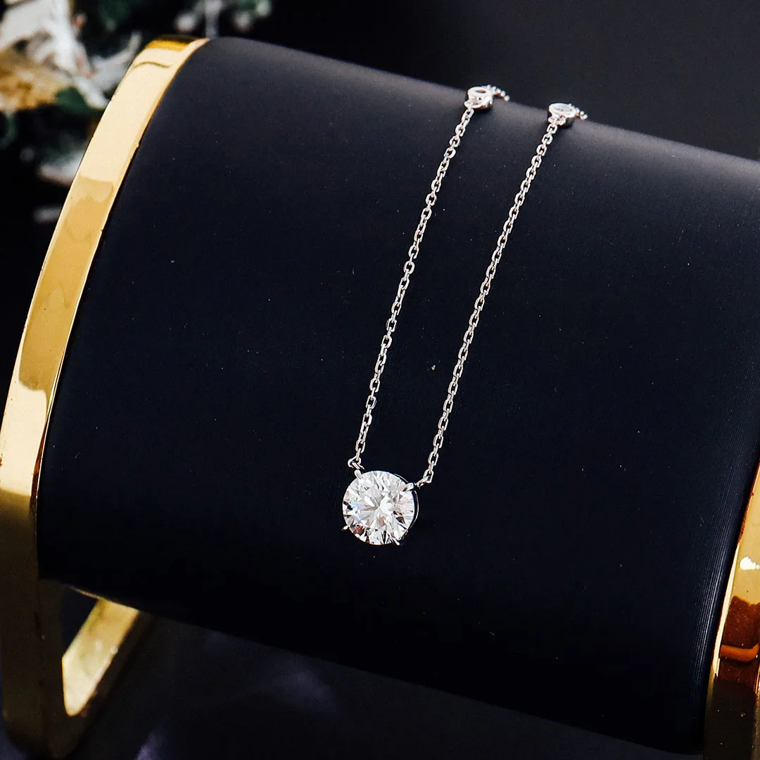 wholesale lowest price 1ct 2ct DEFGH color cvd hpht Lab Created Diamond Solitaire Pendant 14k gold fine jewelry pendant