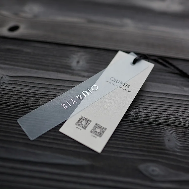 Custom Paper Hang Tag For Hand Bag Clothing Cardboard Clothing Hang Tags with string PVC Plastic Hang Tag With Cotton String