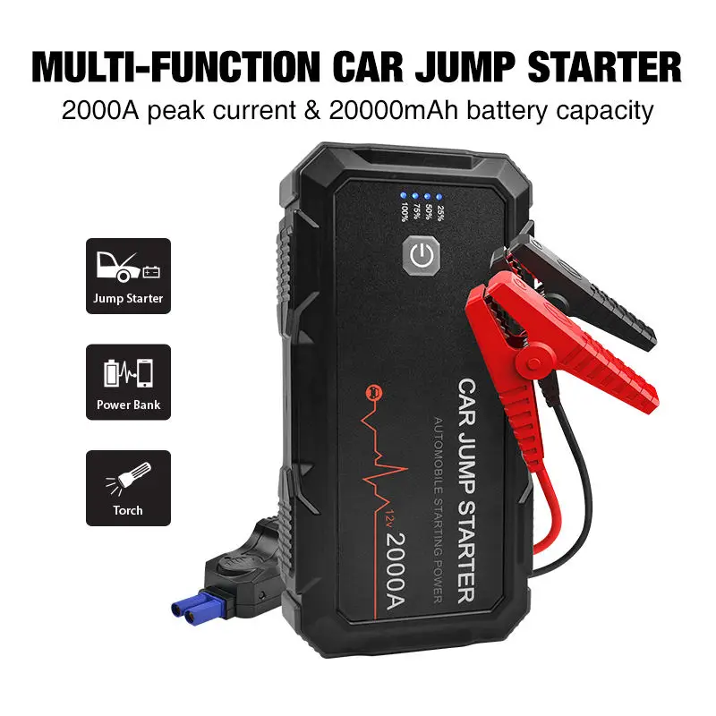 20000MAH Charger Boost Car Battery Jump Start Car Jump Starter With Air Compression Pump Portable Outdoor