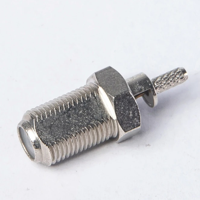 Manufacturer female jack crimp plated for rf coaxial cable assembly F connector