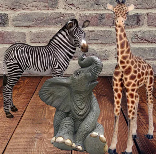 New Wedding Idea Installation Art Sculpture Resin Jungle Animal Statue Lion Deer Figurine Props