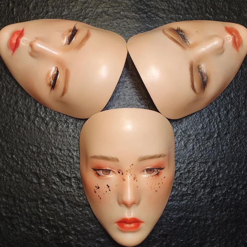 Jaunty Sky Re-usable 5D Silicone Makeup Mannequin Full Face Practice Board for Eyelash Eyeshadow Brow Artist-3D Design