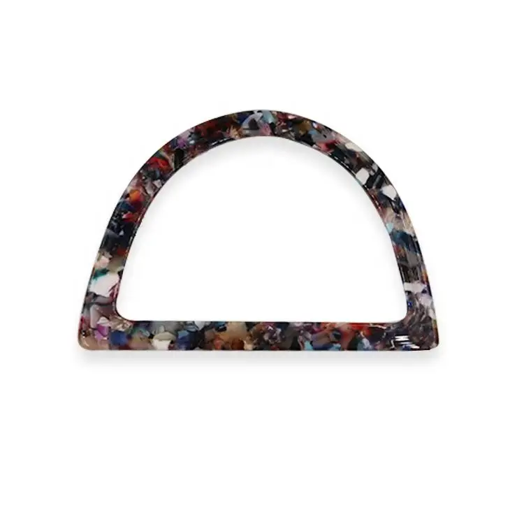 Luxury Resin Wholesale Handmade Bag Accessories Acetie Acid Material D Ring Half Circle Acetate Hand Bag Handles