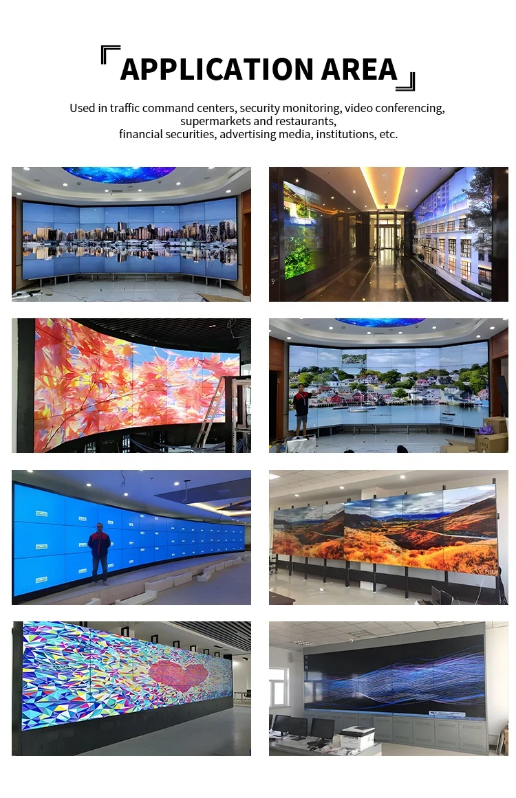 Full HD 4K 4x4 Frameless Splicing Multi Screen 55 inch LCD Panel Video Wall