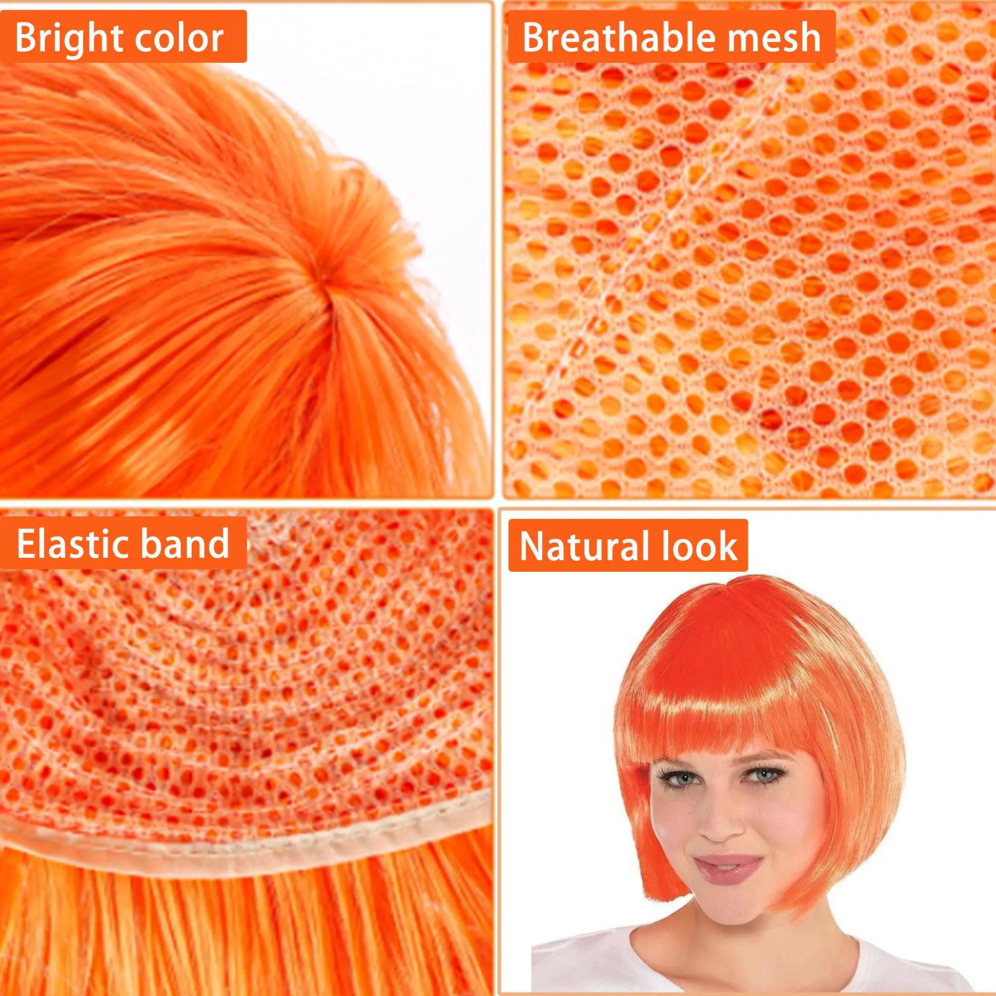 Cheap Colors Fancy Dress Costume Short Bob Synthetic Carnival/Halloween Party Wigs