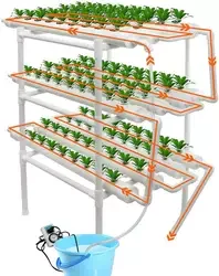 Small Indoor Mini Hydroponic Garden Growing Kit System Standard Type 3 Layers 108 Holes Home Hydroponic System PVC WPC Material