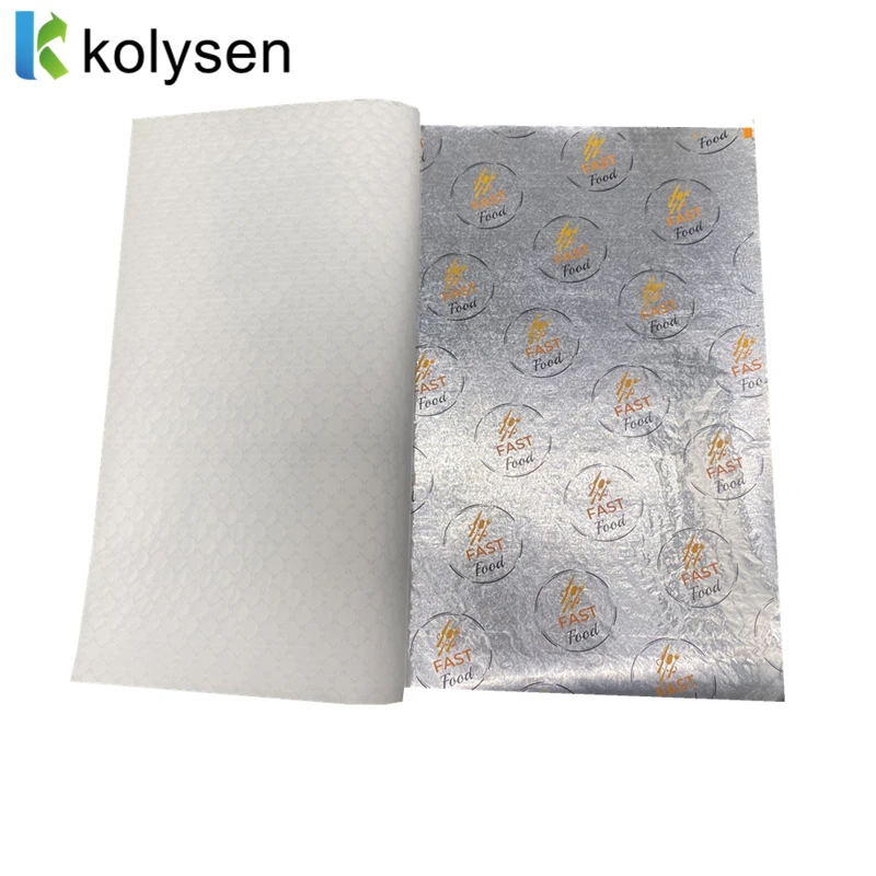 Manufacturer Low Price Aluminum Foil Food Packing Wood Pulp Food Wrapping Paper Foil Paper For Hot Dog Hamburger Offset Printing