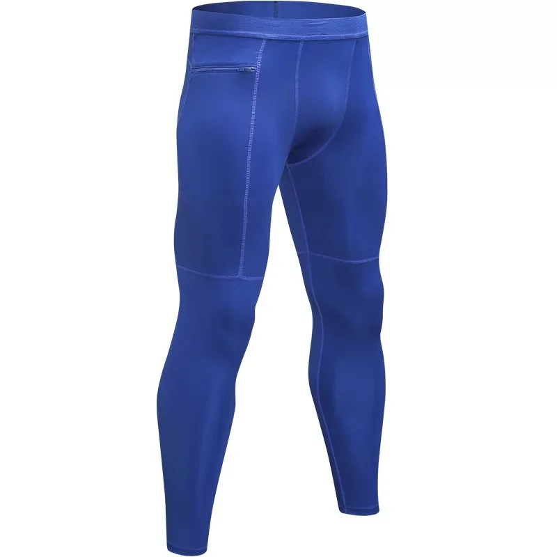High Quality Solid Color Four-way Stretch Lightweight Men Gym Yoga Tight Seamless Pocket Leggings