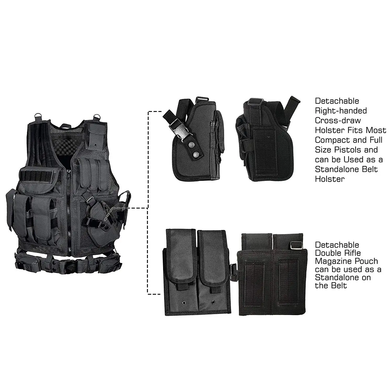 Wholesale Tactico Security Molle Tactical Safety Vest Black