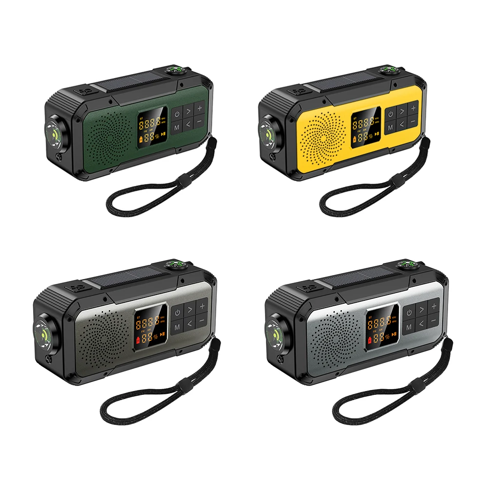 D589 Outdoor Am Fm Speakers Mic Camping Lamp Wireless Radio Solar Speaker With Bike/Motorcycle Stand/Hook