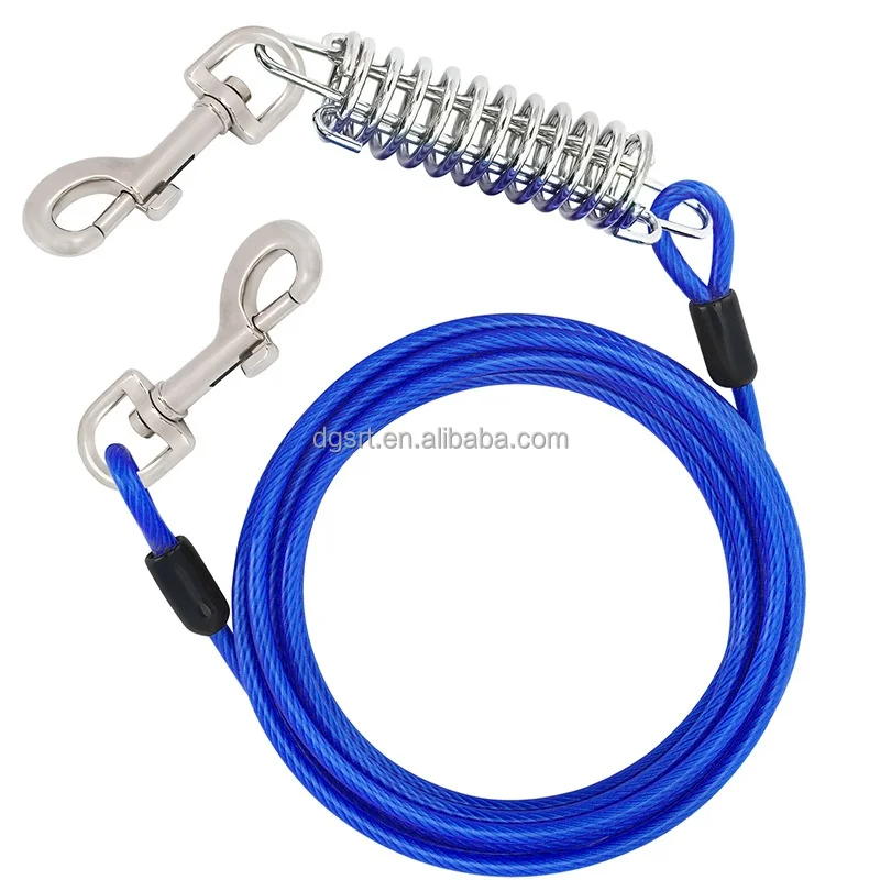 Long Dog Leash for Yard Cable Out Duty Heavy Best Strong Slip Tie Lead Leads Line Rope Training Runner Long Dog Leash