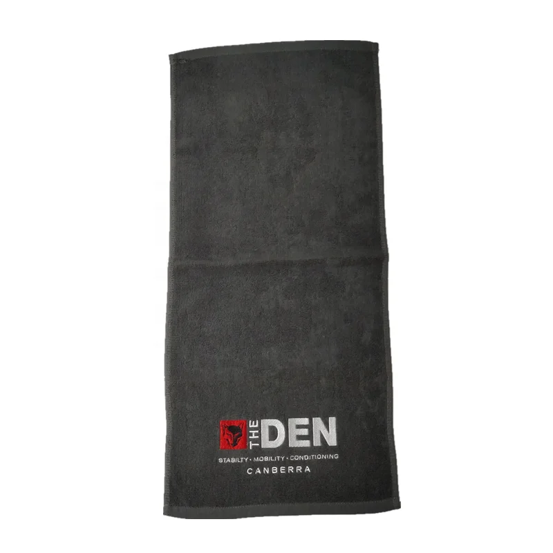 100% cotton Custom Embroidery Logo Small order hand face towel/sport towel/gym towel with logo