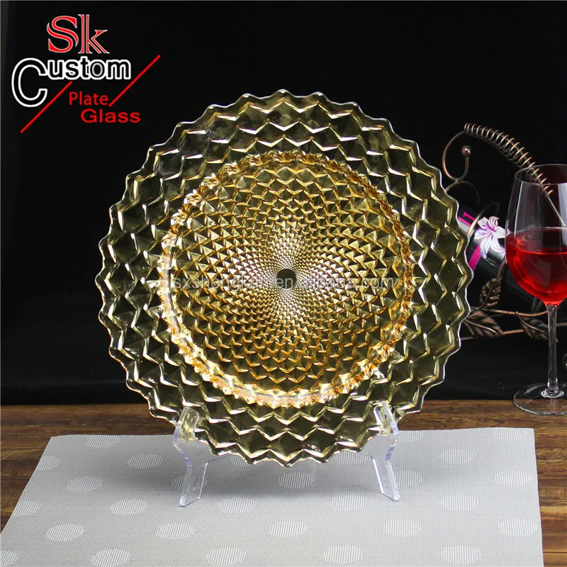 Promotional gift mouth blown transparent 13inch lead free glass pie plate borosilicate glass bakeware with OEM decal logo