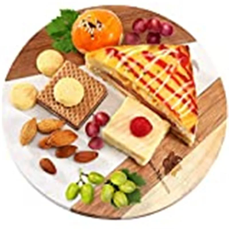 
new white marble and maple wood kitchen charcuterie plate tray cutting serving board 