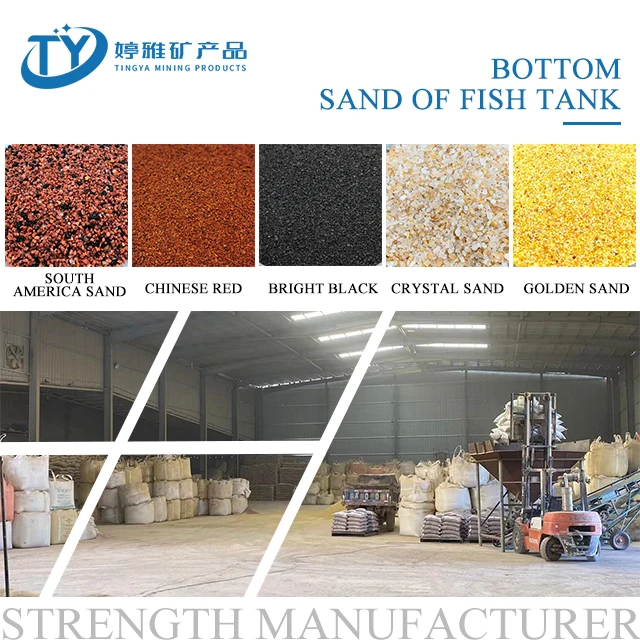 Decoration Black Color Gravels Marine Aquarium Substrate Fine Silica Sands in Fish Tank Landscaping Sand