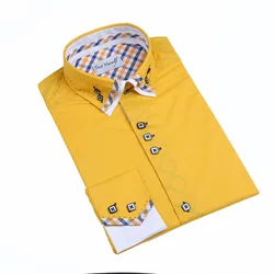 2022 In Stock latest Italian fashion 100 cotton dyed double collar men shirts