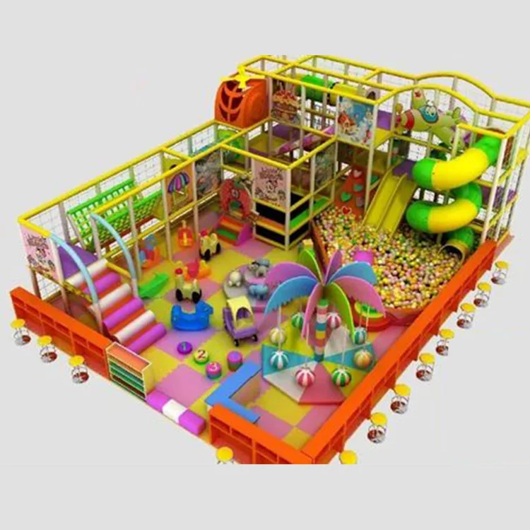Kids Interactive Indoor Commercial Athletic Playground Plastic Double Slide Park Equipment