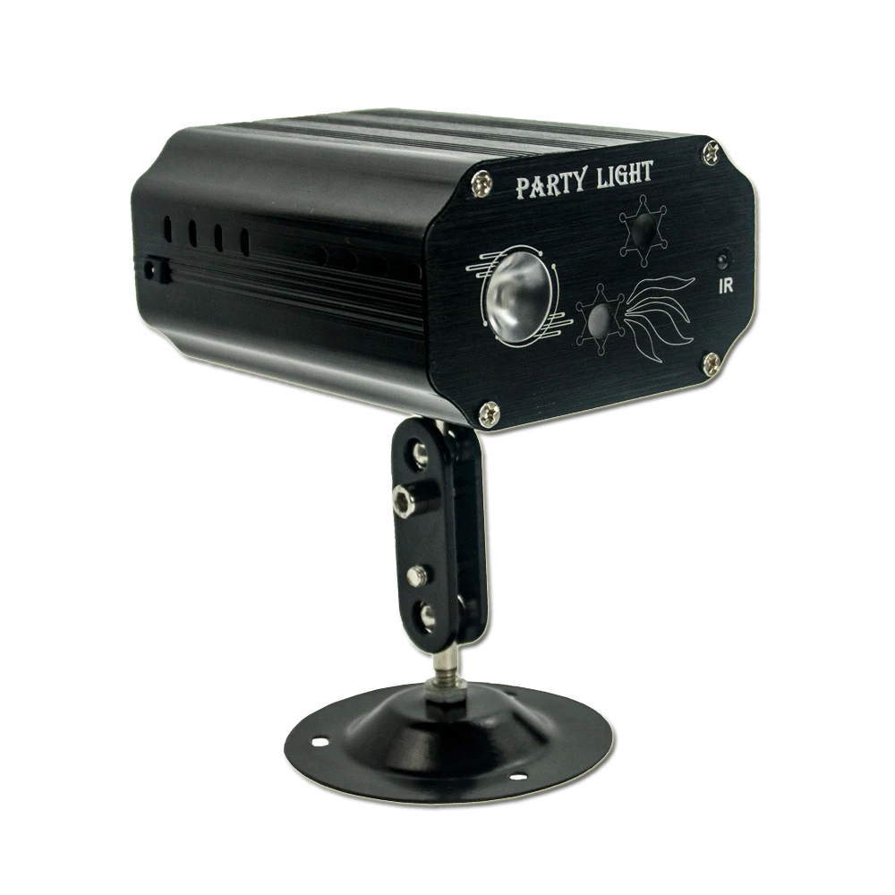 Sound Activated Laser Lights Projector with Remote Control LED Dj Disco Strobe Stage Light
