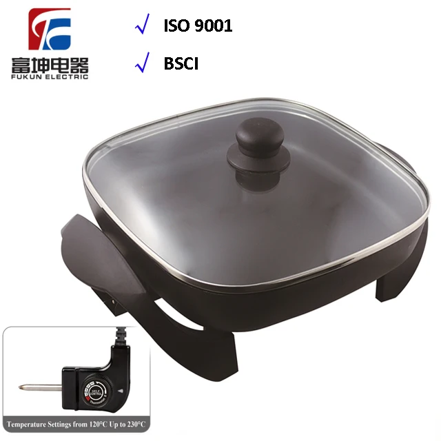 Aluminium skillet with non-stick coating electric fry pan