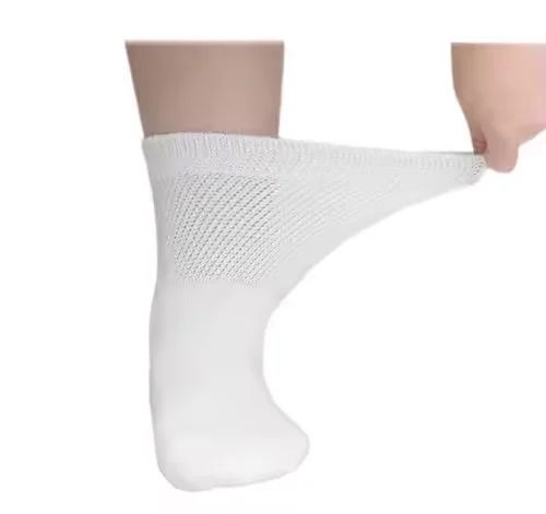 Seamless sock with Non Binding Top custom logo crew Cotton diabetic socks for mens Women