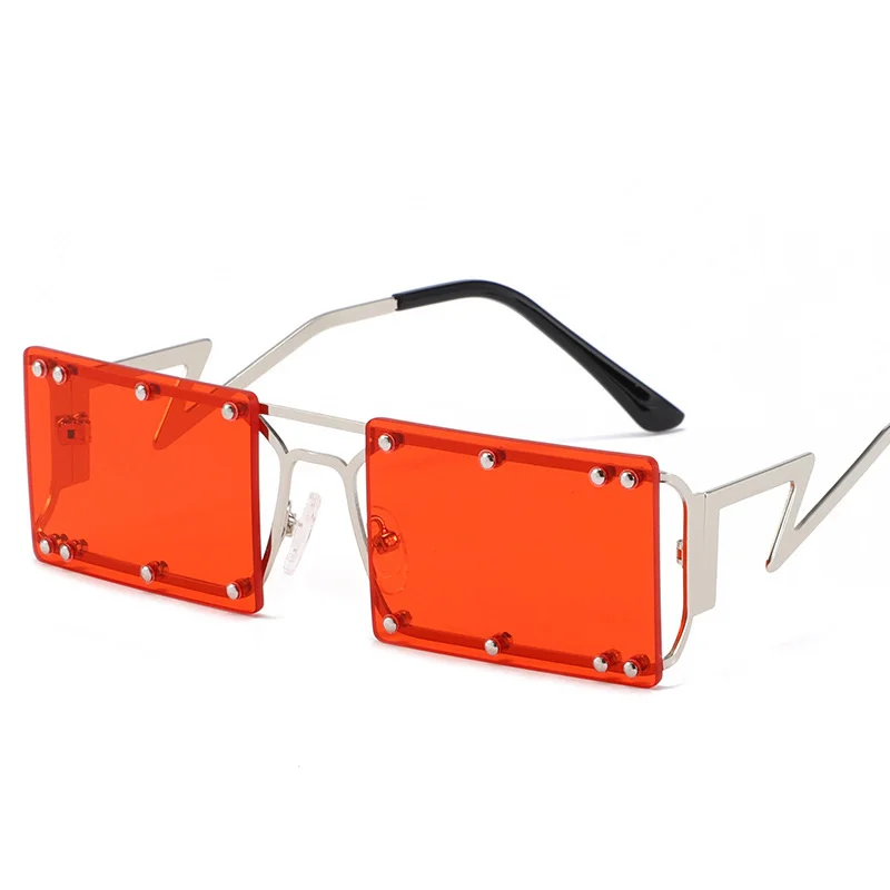 Small frame square metal rivet sun glasses fashion personality eyeglasses modern fashion sunglasses