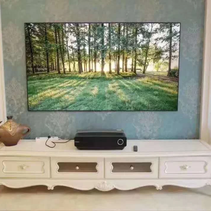 Projection Screen 100inch UST ALR PET Crystal with Aluminium Alloy Frame Home/meeting Room/ Home Theater Black Fixed Frame 16:9