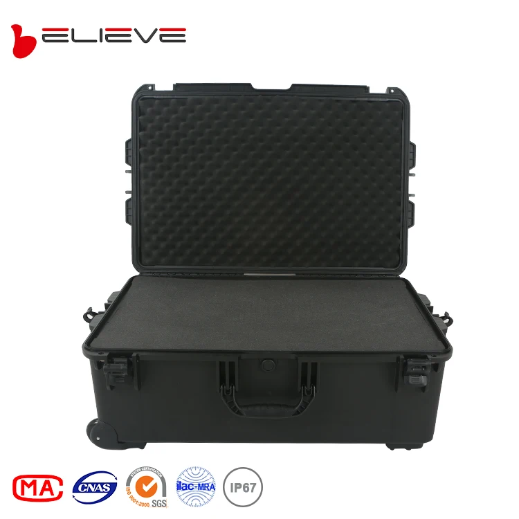 plastic equipment case Tool Box with Foam Carrying case with wheel Tool Case