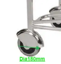 Customized Airport Furniture Stainless Steel Trolley with Basket and Rubber Wheels