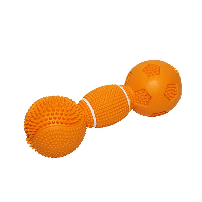 15cm natural latex squeaky dog  toy concave  basketball dumbbells surface soft burr relieve boredom Pet interactive chew toys
