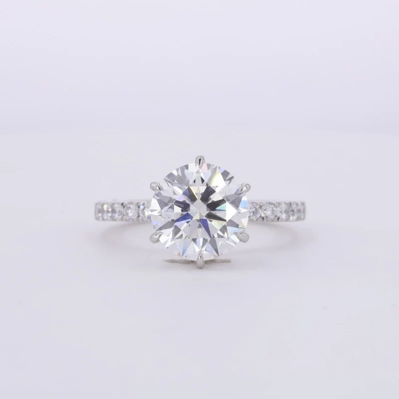 PT 950 3 carat Luxury Diamond Ring  Lab Grown  Round Cut Diamond Wedding Rings