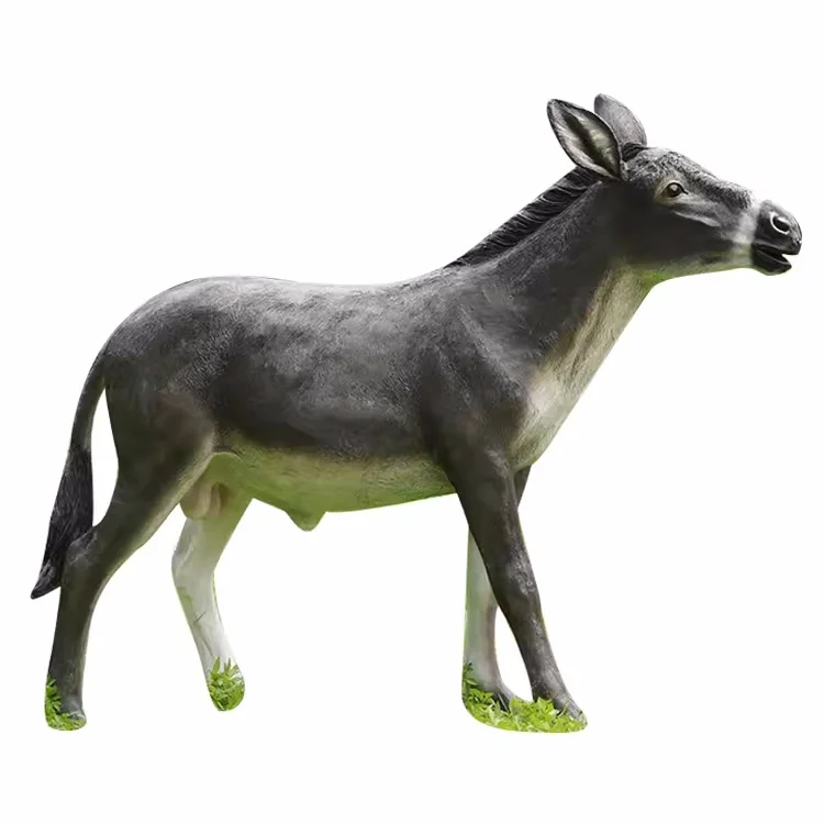 F024 Simulation donkey statue donkey sculpture outdoor garden lawn landscape decoration fiberglass animal ornaments