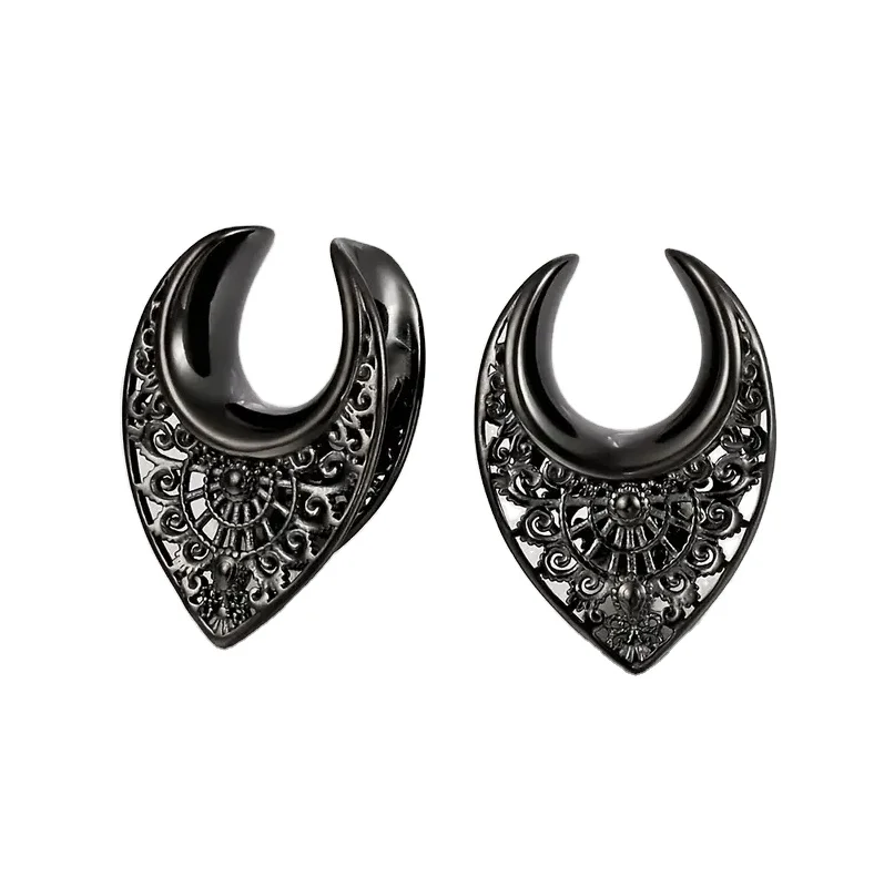 316 Stainless Steel Ear Gauges Saddle Plug Ear Tunnel Stretchers ear Piercing Jewelry For Women and men