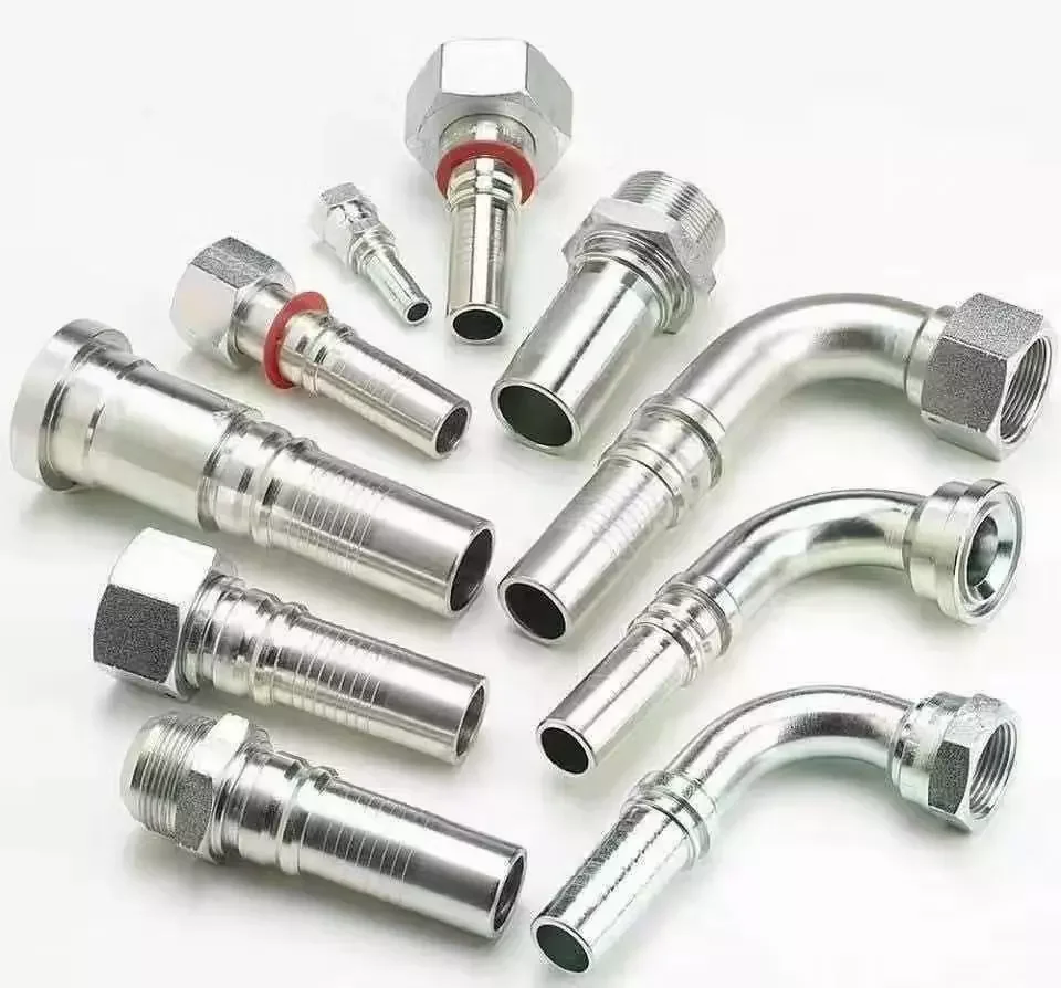 5JN Hydraulic Adapter Manufacturer Carbon/Stainless Steel JIC Male 74 Degree Cone and NPT Female Hydraulic  Pipe Fittings