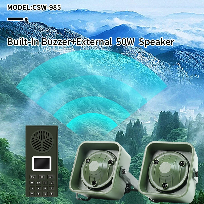 Factory offer waterproof  Mp3 Birds Voice 50W Remote Control Animal Fox Deer Call Hunting Caller With Buzzer CSW-985R