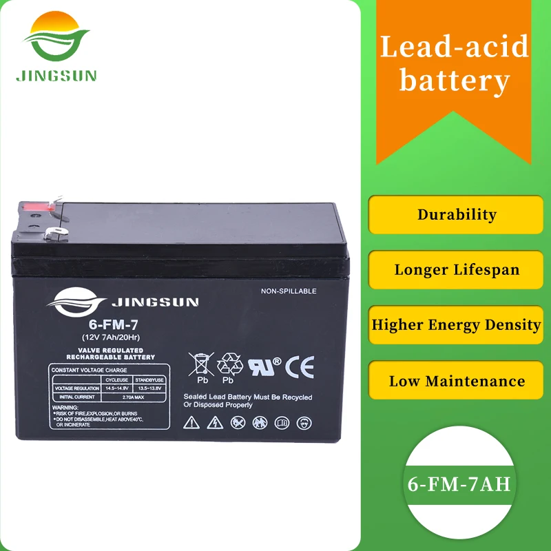 Jingsun hot selling 12v 7ah lead acid battery agm battery good deep discharge performance for energy storage