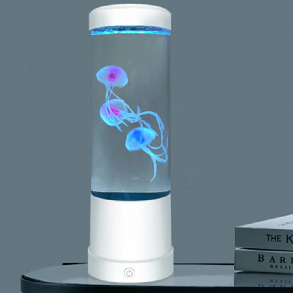 Led Color Changing Mini Aquarium Jellyfish Lamp Desk Decoration Fish