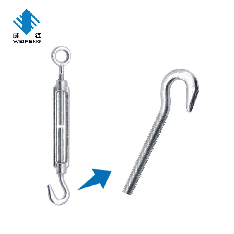 Din1480 Carbon Steel Drop Forged Small Turn Buckle M20 M3 Wire Rope 5/16 M16 Hot Dip Galvanized Open Body Turnbuckle
