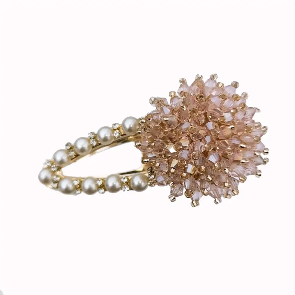 Ins Female Side Bangs Clip Net Red  Rhinestone Side Clip Crystal Clip Pearl Hairpin