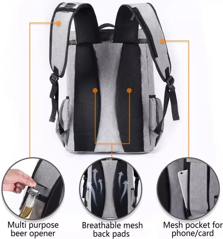 Soft Sided Cooler Bags Backpack Cooler Leakproof Insulated Waterproof Backpack Cooler Bag, Lightweight