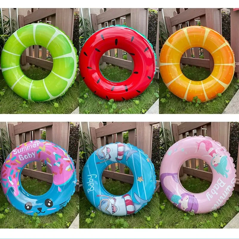JIUURAN Factory Price Fruit Pool Floaty Pool Float Tube Water Ring Summer Party Fruit Multi-color Inflatable Swimming Rings