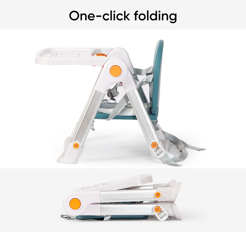 Wholesale Cheap Plastic Chair for Kids Toddler Eating Training Foldable Portable Baby Feeding Chair with Dining Tray