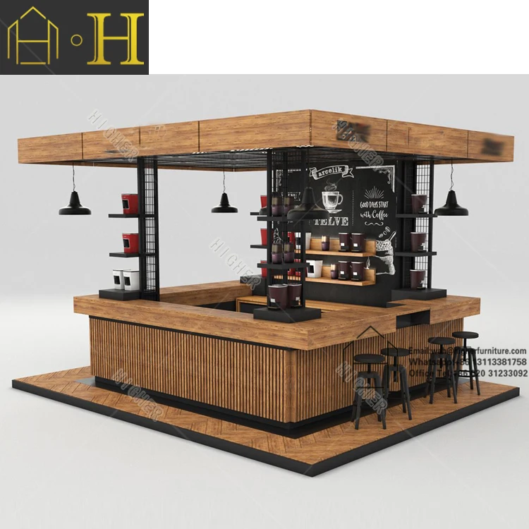 Fashionable Mall Food Kiosk Modern Cafe Kiosk Bar Furniture Mall Coffee Shop Kiosk