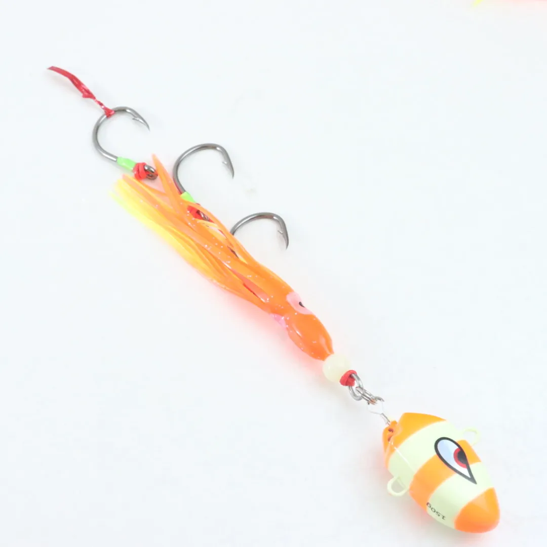 High Quality Metal Jigging Slow Jig Head Luminous Fishing Octopus Assist Hook Rigs Squid Skirt Kabura Super Deep Inchiku Jig