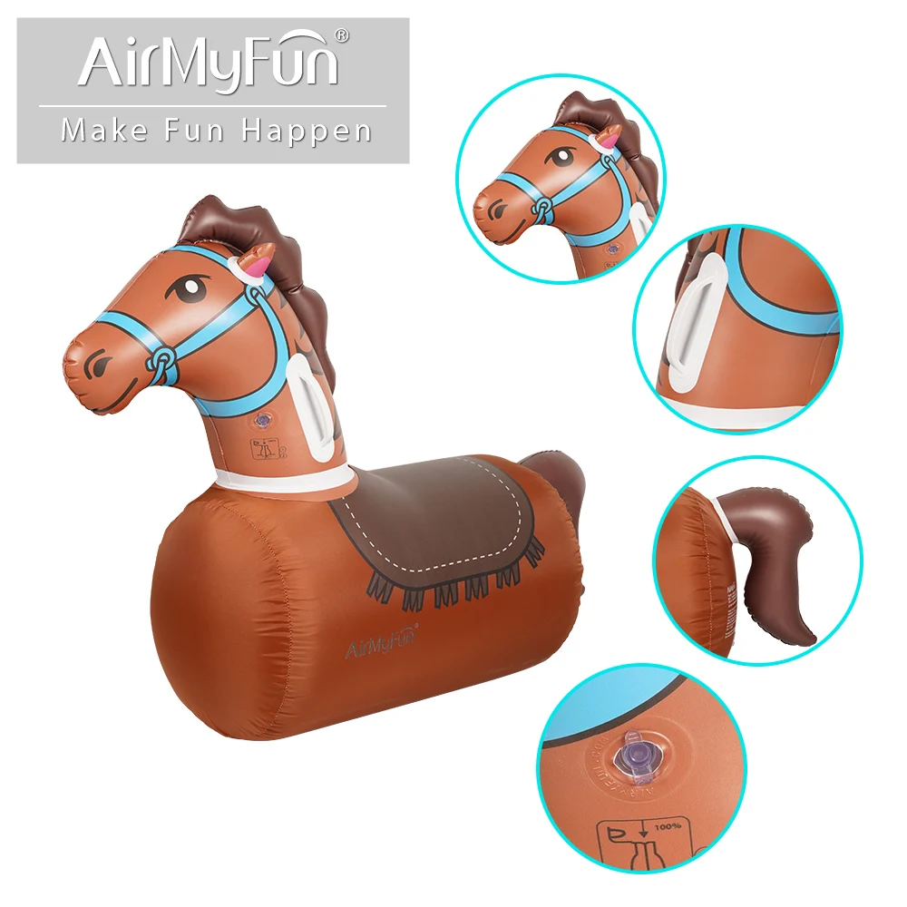 AirMyFun Hot Sale Custom PVC Tarp Inflatable Horse Racing Bouncing Pony Pvc Inflatable Jump Toys Horse For Kids