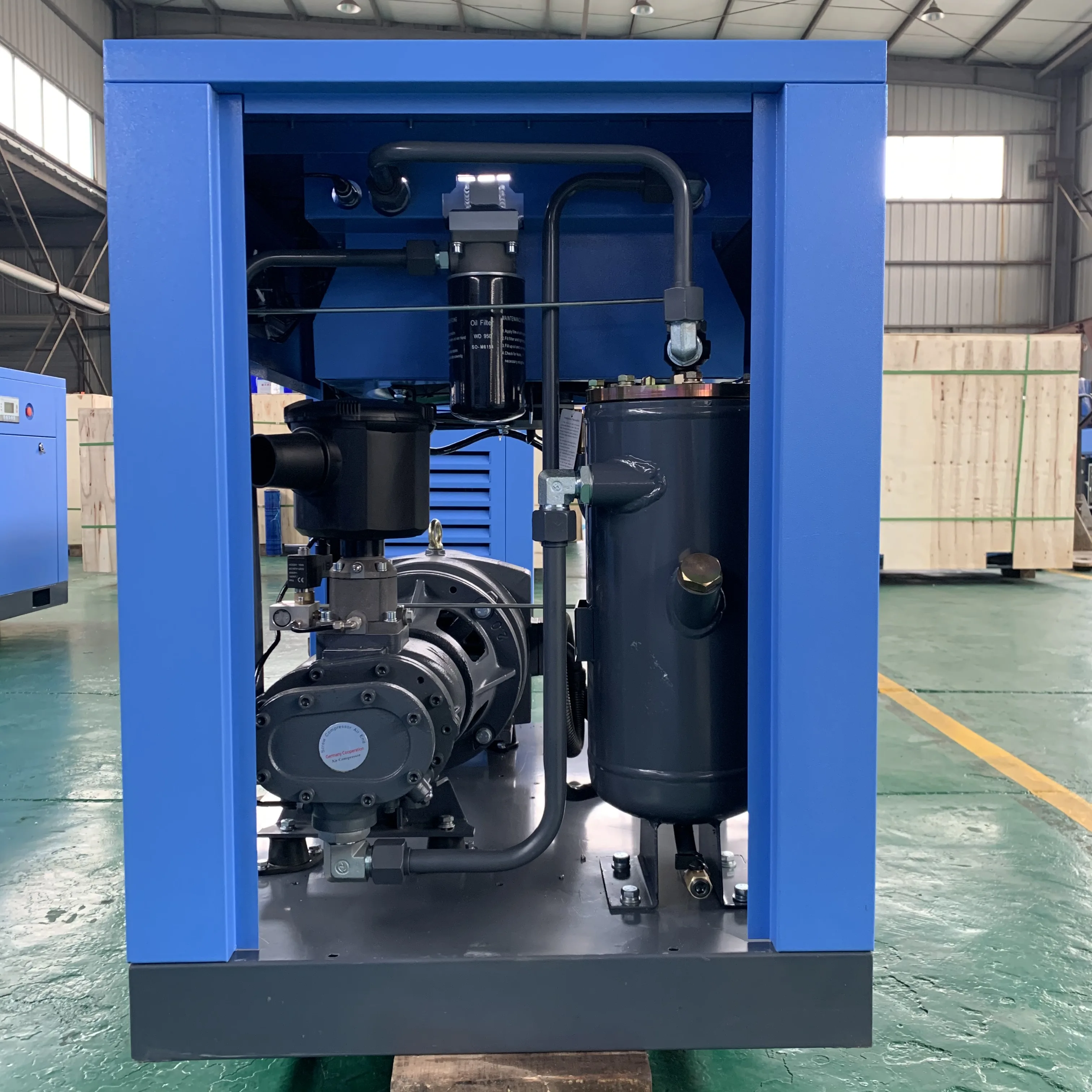FUCAI CE certified  large displacement industrial compressor & parts  11kw 15hp rotary screw air compressor de ar