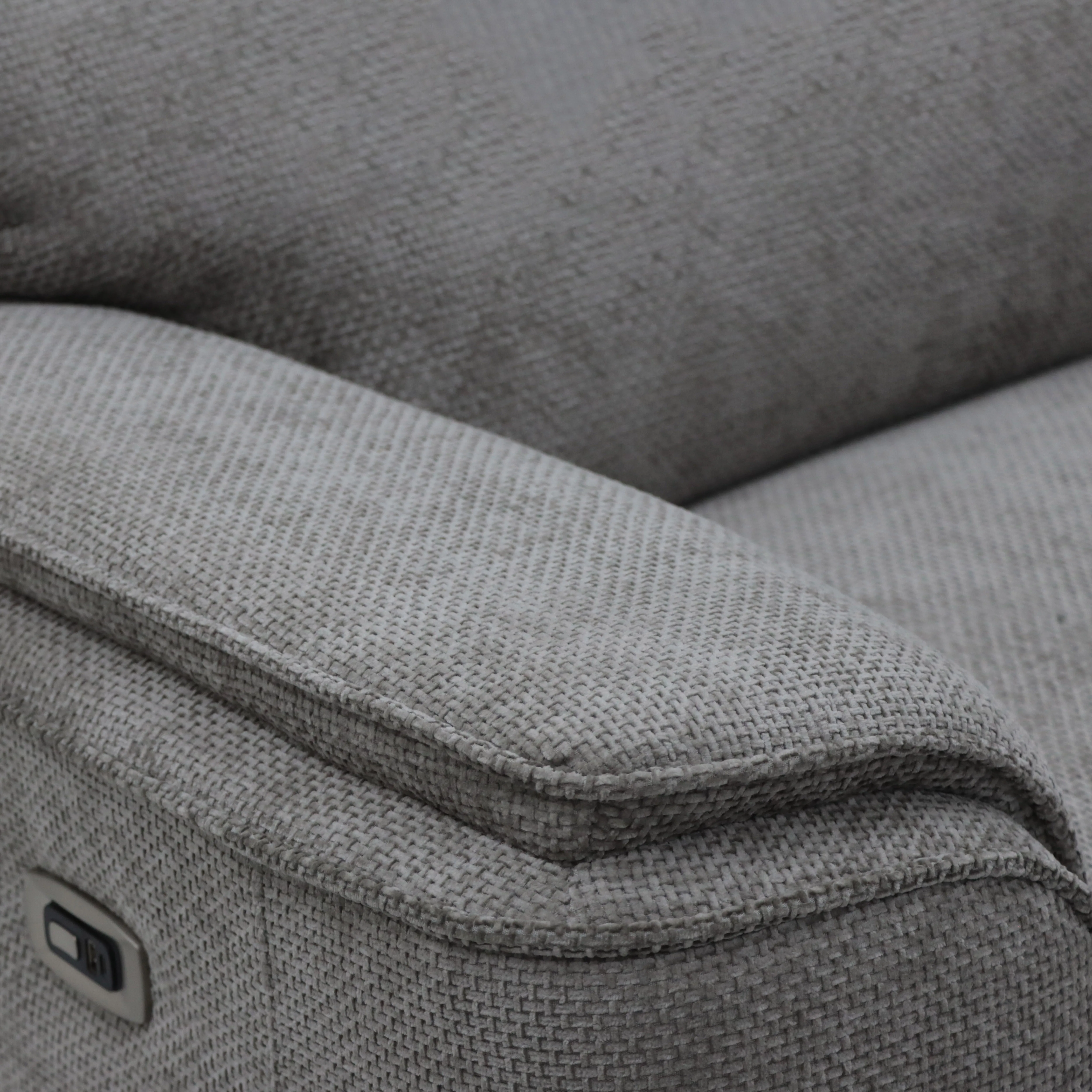 Geeksofa Genuine Leather Or Fabric Recliner Corner Sofa Set With 2 Recliner Function and Console For Living Room