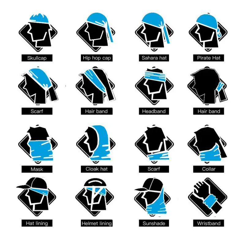  Breathable Face Cover Reusable Bandana Balaclava Mash Headwear for Fishing Hiking
