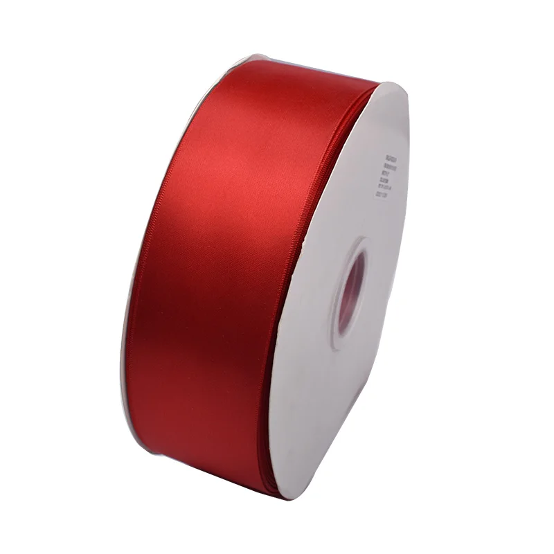 Customized 5cm wide double-sided Polyester Ribbon Plain Color packaging gift Decoration Satin Ribbon Roll